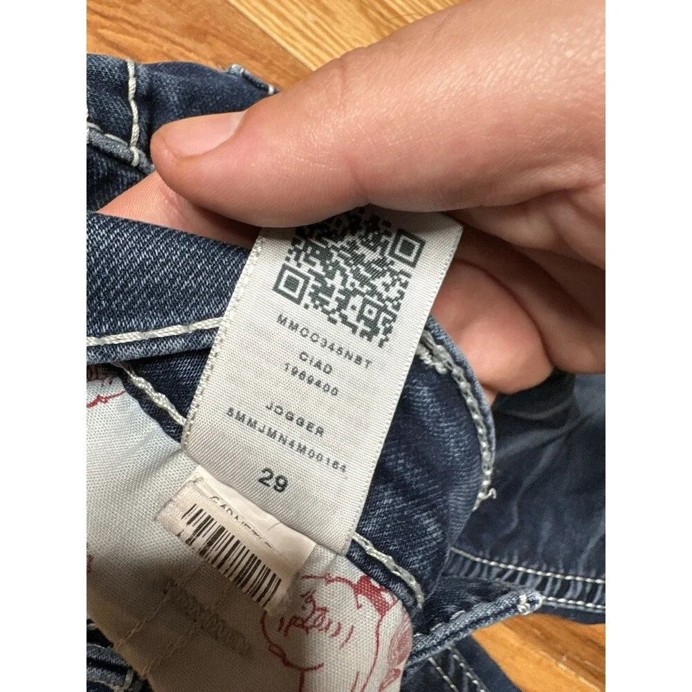 True Religion World Tour Jogger Jeans Mens 32x29 Blue Stretch Denim Y2K 29